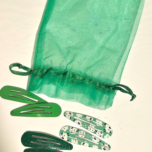 Hair Snap Green Clips, Barrettes, 3 Sets, Girls, Women, Sheep, Glitter, Colors - Picture 5 of 5